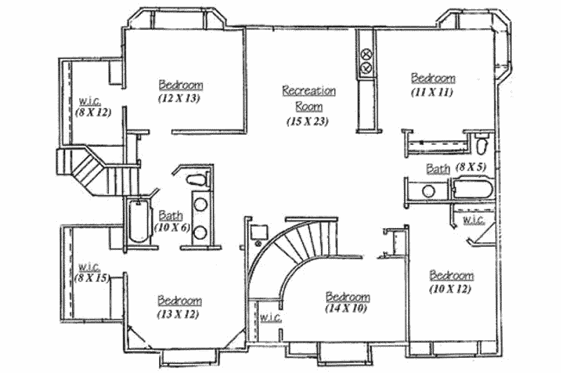 Dream House Plan - Floor Plan - Upper Floor for European House Plan #5-227 - 6 bed, 3.5 bath