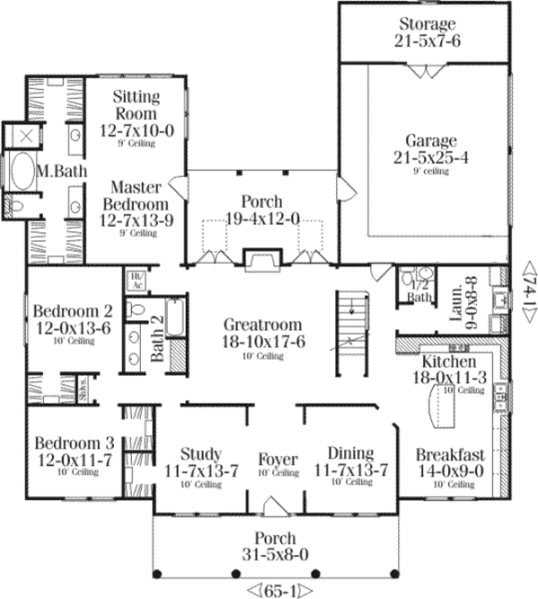 Traditional Floor Plan - Main Floor Plan #406-108