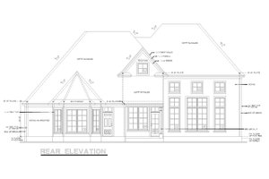 Exterior - Rear Elevation for European House Plan #20-1580 - 4 bed, 4 bath