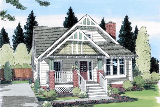 Exterior - Front Elevation for Craftsman House Plan #312-138 - 4 bed, 2.5 bath