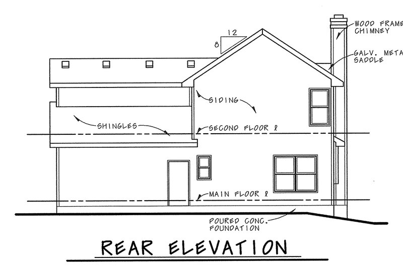 Dream House Plan - Exterior - Rear Elevation for Traditional House Plan #20-2030 - 3 bed, 2.5 bath