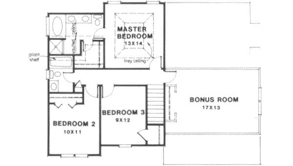 House Plan Design - Traditional Floor Plan - Upper Floor Plan #129-150