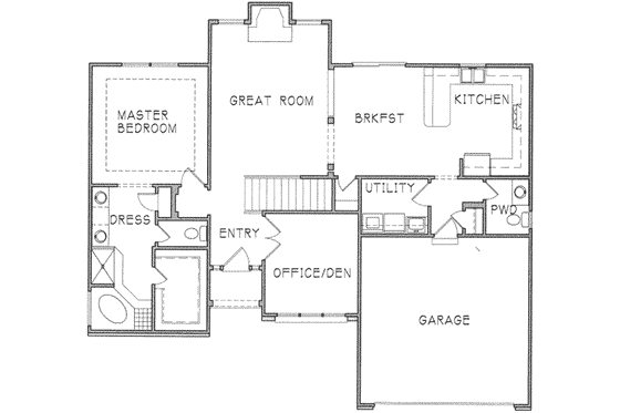 Floor Plan - Main Floor for Traditional House Plan #6-218 - 3 bed, 2.5 bath