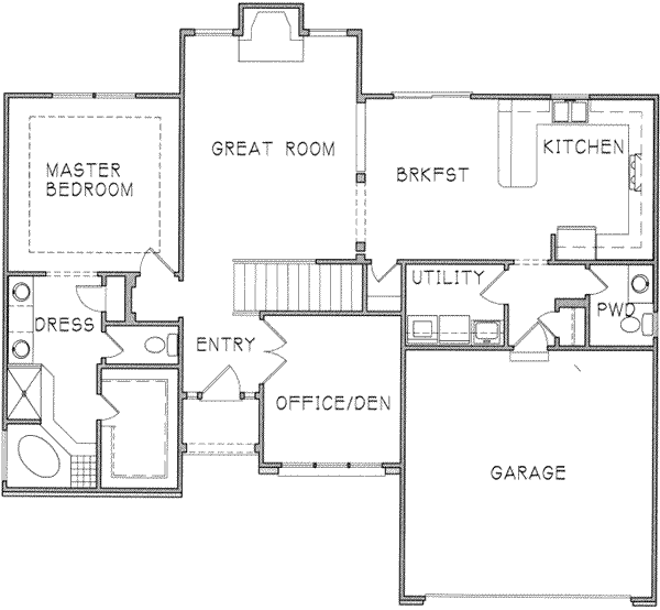 Traditional Floor Plan - Main Floor Plan #6-218