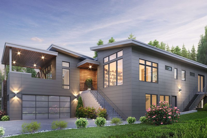 Dream House Plan - Contemporary Exterior - Front Elevation Plan #1066-227