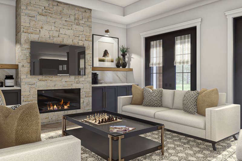 Home Plan - Interior - Family Room 3 for Cottage House Plan #455-299 - 3 bed, 2.5 bath