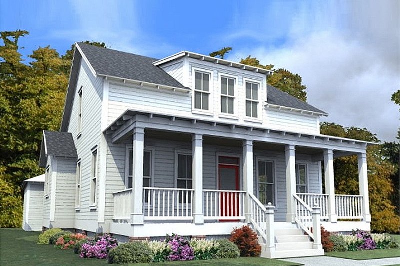 House Plan Design - Farmhouse Exterior - Front Elevation Plan #63-373