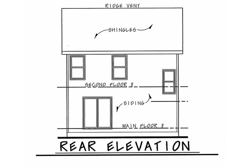 Dream House Plan - Exterior - Rear Elevation 1 for Traditional House Plan #20-2177 - 3 bed, 2.5 bath