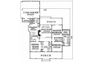 Floor Plan - Main Floor for Southern House Plan #137-169 - 4 bed, 3 bath