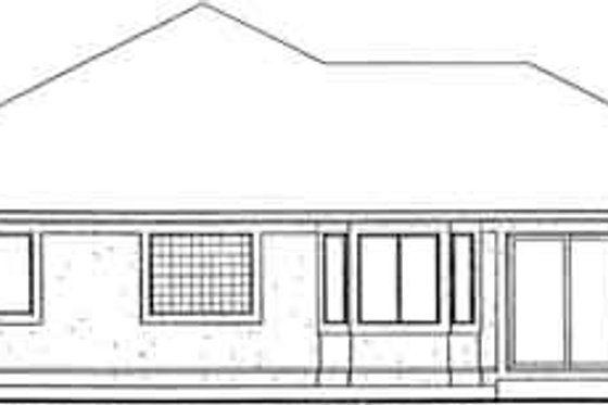 Exterior - Rear Elevation for Mediterranean House Plan #126-135 - 3 bed, 2 bath