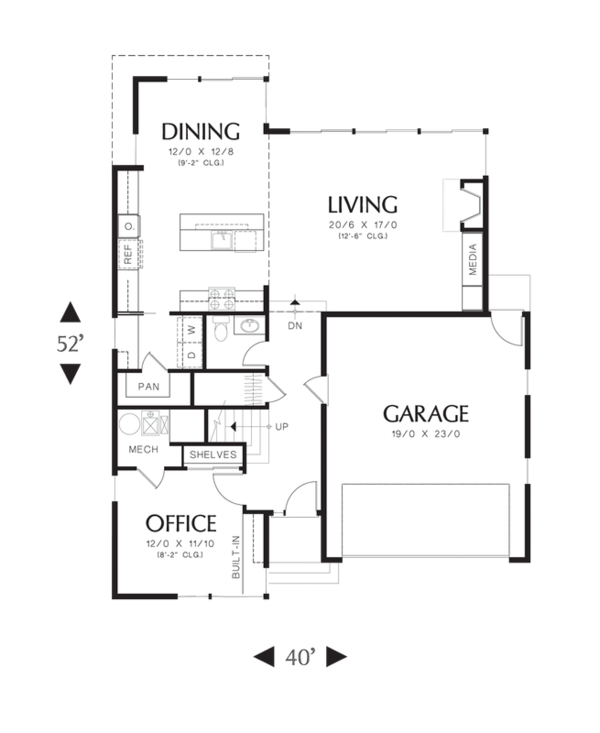 Architectural House Design - Modern Floor Plan - Main Floor Plan #48-525