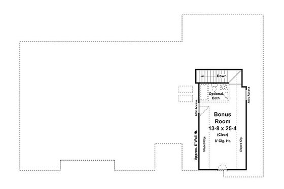 Floor Plan - Upper Floor for Ranch House Plan #21-240 - 3 bed, 2.5 bath