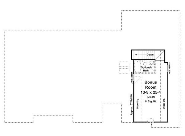 Architectural House Design - Ranch Floor Plan - Upper Floor Plan #21-240