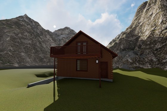 Exterior - Rear Elevation for Traditional House Plan #1060-89, 0 bath