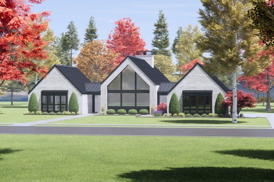 Exterior - Front Elevation 6 for Modern House Plan #1096-68 - 4 bed, 3 bath