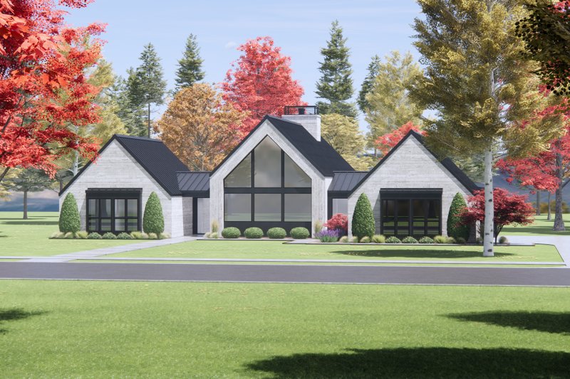 House Blueprint - Exterior - Front Elevation 6 for Modern House Plan #1096-68 - 4 bed, 3 bath