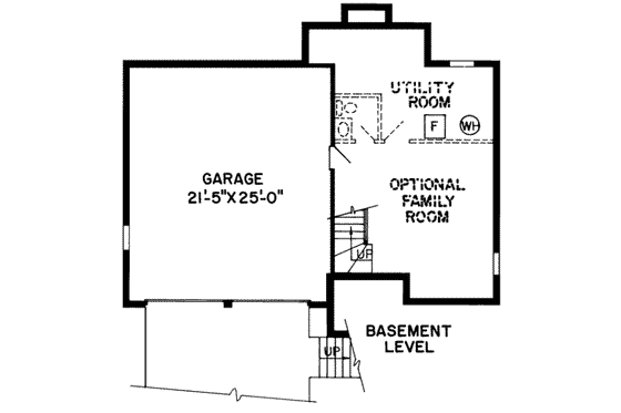 Floor Plan - Lower Floor House Plan #312-502 - 3 bed, 2 bath