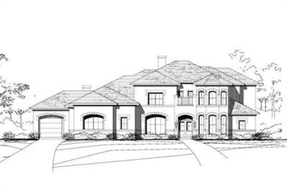 Exterior - Front Elevation for Traditional House Plan #411-160 - 5 bed, 5.5 bath