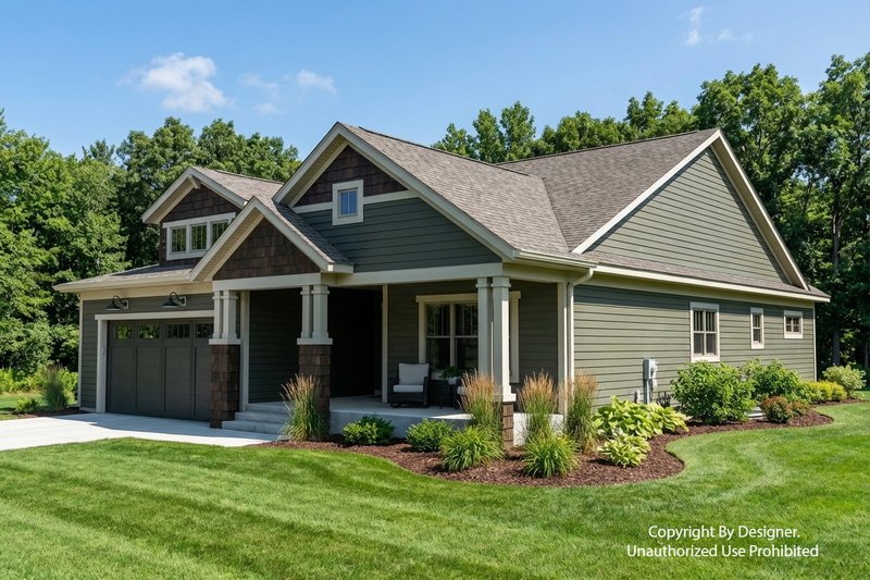 Dream House Plan - Exterior - Front Elevation 3 for Ranch House Plan #51-1583 - 3 bed, 2.5 bath