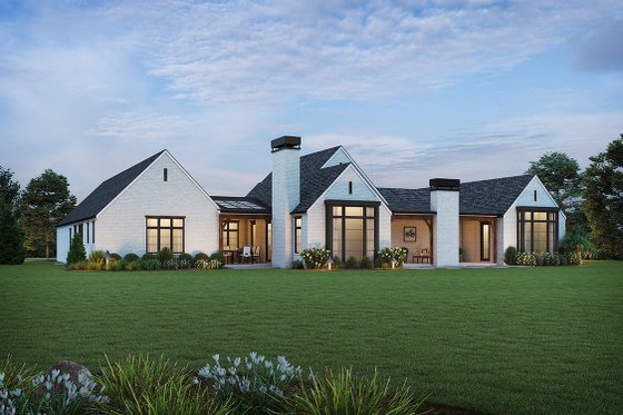 Exterior - Rear Elevation for European House Plan #48-1118 - 4 bed, 4.5 bath