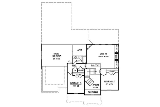 Floor Plan - Upper Floor for Traditional House Plan #424-282 - 3 bed, 2.5 bath