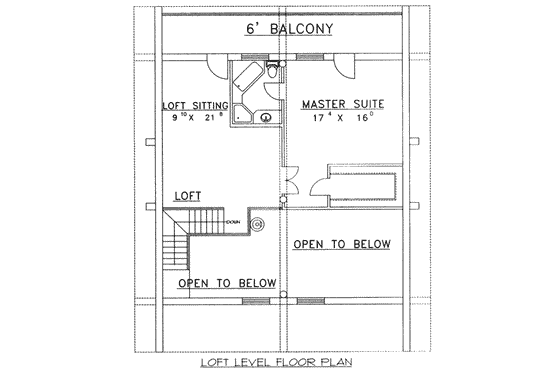 Floor Plan - Upper Floor for Log House Plan #117-495 - 2 bed, 3 bath