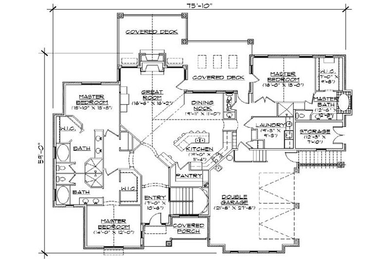 Dream House Plan - Floor Plan - Main Floor for Country House Plan #5-311 - 5 bed, 6 bath