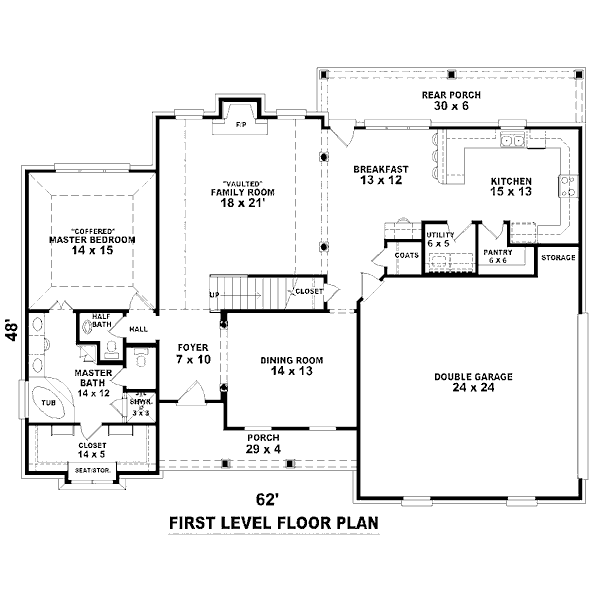Traditional Floor Plan - Main Floor Plan #81-13834