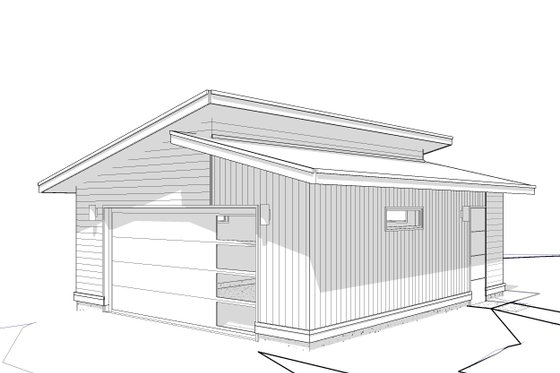 Exterior - Front Elevation 3 for Modern House Plan #895-174, 0 bath