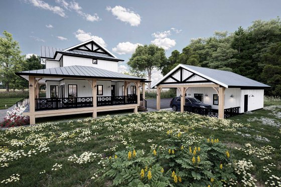 Exterior - Other Elevation 2 for Farmhouse House Plan #1101-23 - 4 bed, 3 bath