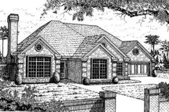 Exterior - Front Elevation for European House Plan #310-115 - 3 bed, 2 bath