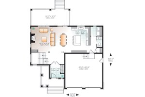 Floor Plan - Main Floor for Craftsman House Plan #23-2704 - 4 bed, 2.5 bath