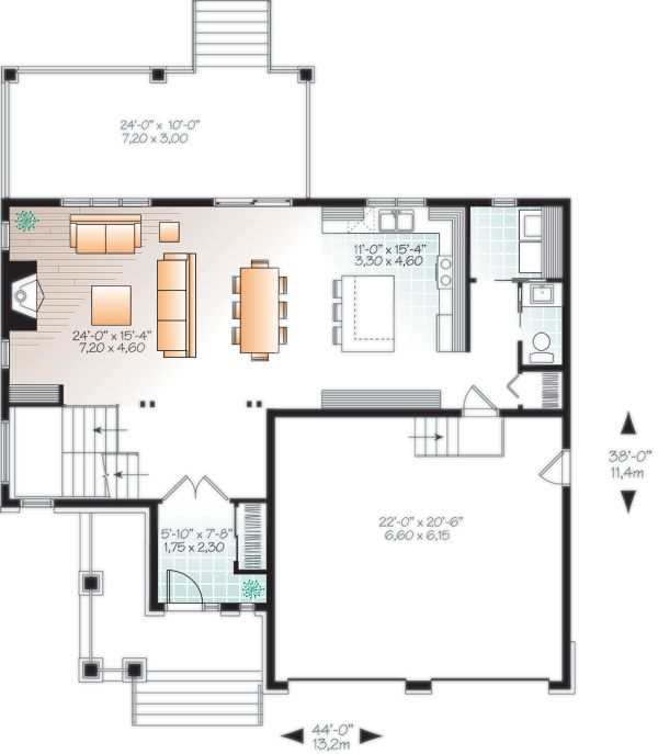 House Blueprint - Craftsman Floor Plan - Main Floor Plan #23-2704