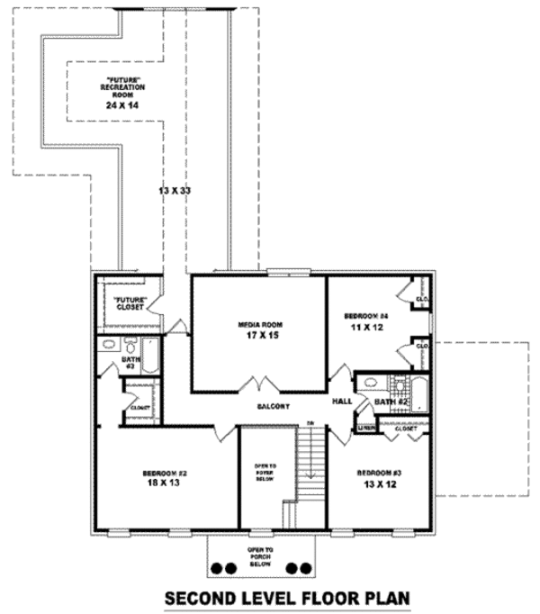 Classical Floor Plan - Upper Floor Plan #81-1018