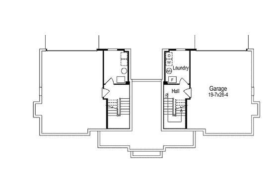 Floor Plan - Lower Floor for Traditional House Plan #57-568 - 3 bed, 2.5 bath