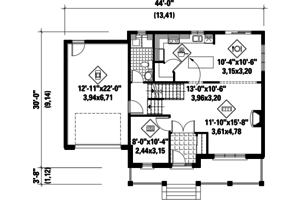 Floor Plan - Main Floor for Contemporary House Plan #25-4309 - 3 bed, 1.5 bath