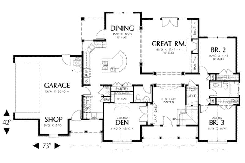 Home Plan - Floor Plan - Main Floor for Traditional House Plan #48-158 - 4 bed, 2.5 bath