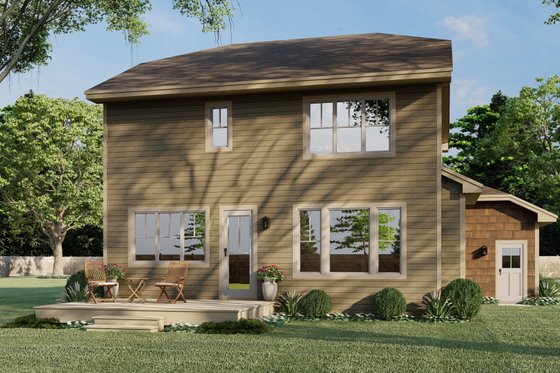 Exterior - Rear Elevation 1 for Traditional House Plan #51-1190 - 4 bed, 2.5 bath