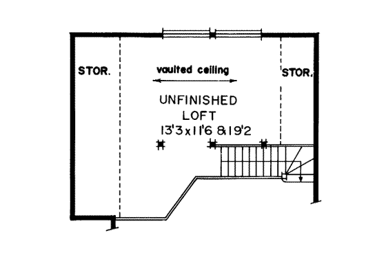 Floor Plan - Other Floor for Cabin House Plan #47-429 - 1 bed, 1 bath