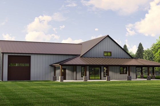 Exterior - Rear Elevation for Country House Plan #1064-278 - 2 bed, 2.5 bath