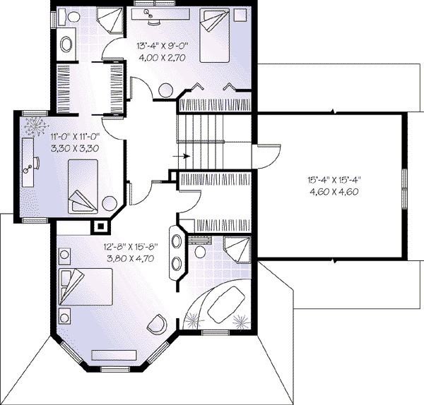 Farmhouse Floor Plan - Upper Floor Plan #23-499