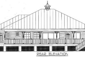 Exterior - Rear Elevation for Cottage House Plan #115-132 - 3 bed, 3 bath