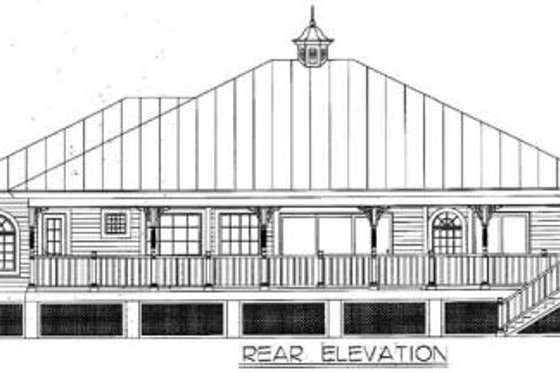 Exterior - Rear Elevation for Cottage House Plan #115-132 - 3 bed, 3 bath