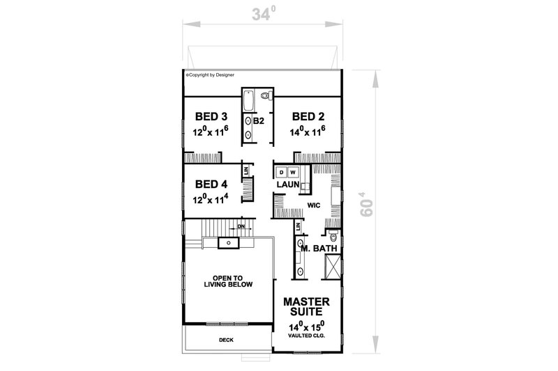 Dream House Plan - Floor Plan - Upper Floor for Traditional House Plan #20-2527 - 6 bed, 3.5 bath