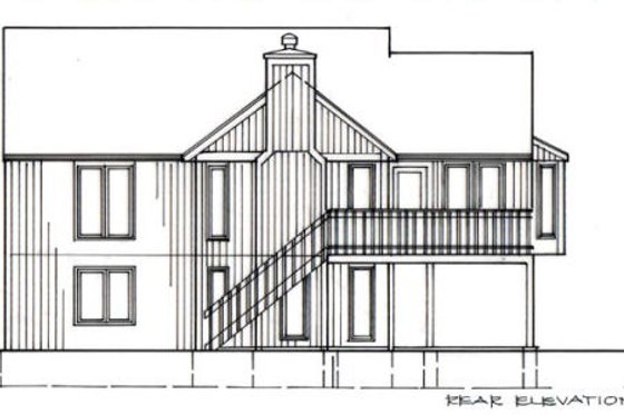 Exterior - Rear Elevation House Plan #312-791 - 4 bed, 2.5 bath
