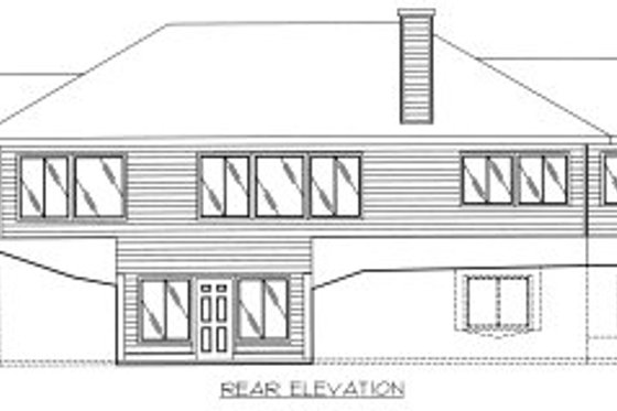 Exterior - Rear Elevation House Plan #117-376 - 3 bed, 3 bath