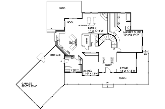 Floor Plan - Main Floor for Traditional House Plan #60-157 - 4 bed, 2.5 bath