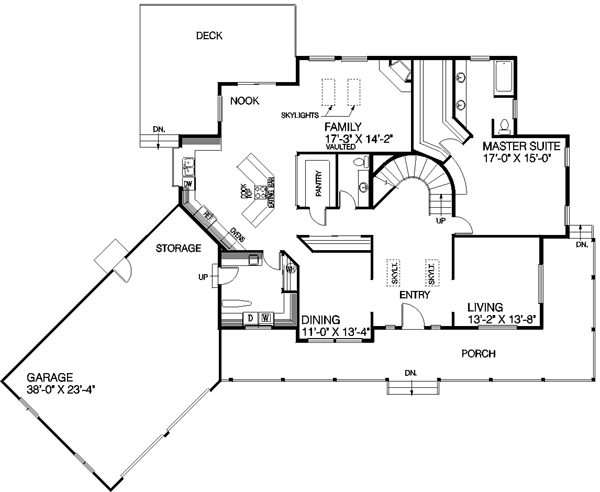 House Plan Design - Traditional Floor Plan - Main Floor Plan #60-157