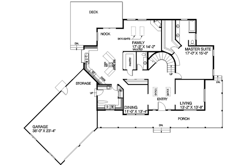 Home Plan - Floor Plan - Main Floor for Traditional House Plan #60-157 - 4 bed, 2.5 bath