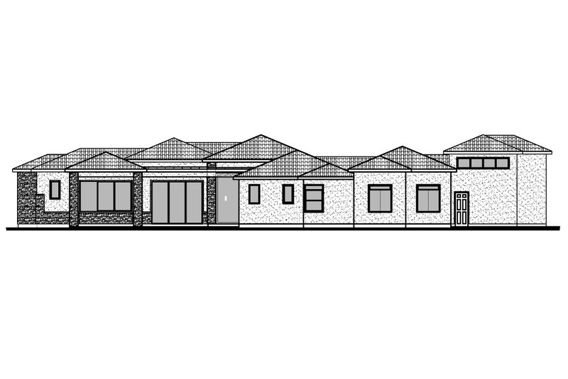 House Blueprint - Exterior - Rear Elevation for Mediterranean House Plan #1073-24 - 4 bed, 3.5 bath